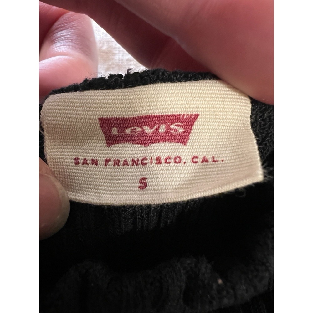Levi's Women's Vetiver Ribbed 2 Piece Set Crop Mockneck Tank & Wrap Top Black S - Picture 7 of 9